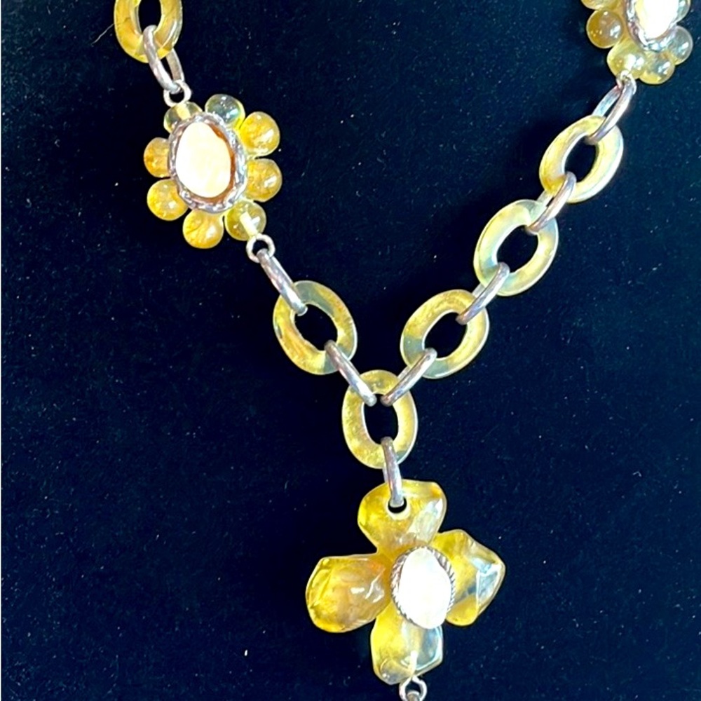 Vintage Necklace French Designer Dominque Denaive Flowers Paris